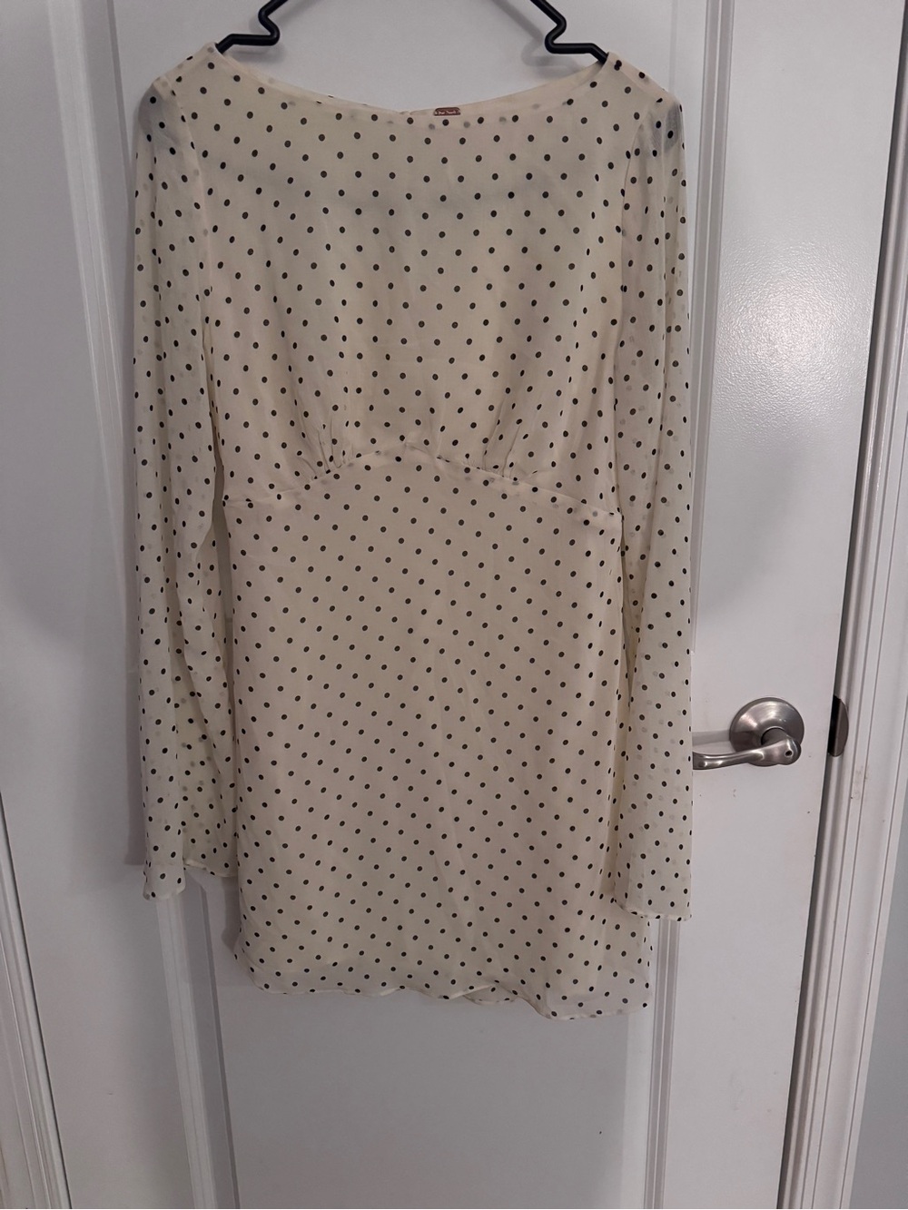 Free People Cream Mini Dress with Black Polka Dots